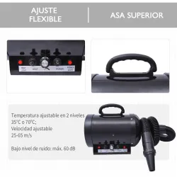Secador de Pelo para Perros 2800W Secador para Mascotas con Temperatura y Velocidad del Viento Ajustable 3 Boqui... - Ogal.Es