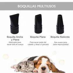 Secador de Pelo para Perros 2800W Secador para Mascotas con Temperatura y Velocidad del Viento Ajustable 3 Boqui... - Ogal.Es
