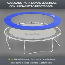 Cubierta de Protección Acolchada Borde de Seguridad para Trampolines Cama Elástica con Diámetro Ø305 cm Sin Aguj... - Ogal.Es