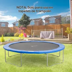 Cubierta de Protección Acolchada para Cama Elástica Borde de Seguridad para Trampolines con Diámetro Ø366 cm Azul - Ogal.Es