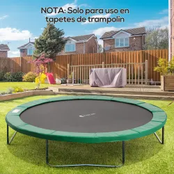 Cubierta de Protección Acolchada para Cama Elástica Borde de Seguridad para Trampolines con Diámetro Ø366 cm Verde - Ogal.Es