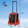 Transportín 2 en 1 para Mascotas Mochila o Carrito de Viaje para Perro y Gato con 2 Ruedas con Asa retráctil de ... - Ogal.Es