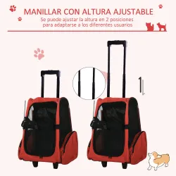 Transportín 2 en 1 para Mascotas Mochila o Carrito de Viaje para Perro y Gato con 2 Ruedas con Asa retráctil de ... - Ogal.Es