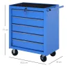 Carro Caja de Herramientas Taller Movil con 5 Cajones 4 Ruedas Chapa de Acero Azul - Ogal.Es