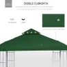 Techo de Repuesto para Cenador, 3x3 m, Cubierta de Repuesto con Techo Doble, 8 Orificios de Drenaje y Protección... - Ogal.Es