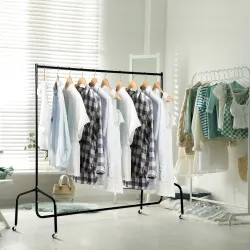 Burro para Ropa con Ruedas Perchero Burro para Ropa Metálico para Entrada Pasillo Dormitorio 150x60x170 cm Carga... - Ogal.Es