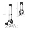 Carretilla Plegable de Aleación de Aluminio con 2 Ruedas Carga 70 kg Carretilla de Mano Portátil con Mango Exten... - Ogal.Es