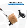 Carretilla Plegable de Aleación de Aluminio con 2 Ruedas Carga 70 kg Carretilla de Mano Portátil con Mango Exten... - Ogal.Es