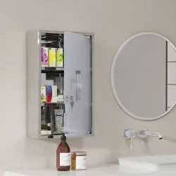 Armario de Medicinas Botiquín Gabinete de Primero Auxilios Acero Inox 3 Estantes Caja Colgante de Pared con Cerr... - Ogal.Es