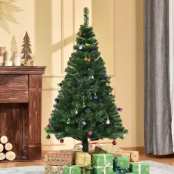 Árbol de Navidad Artificial 150 cm con 420 Ramas Adornos Piñas Decoración Navideña para Interiores Verde - Ogal.Es