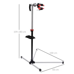 Soporte de Reparación Caballete de Bicicleta para Hogar con Altura Ajustable y Giratorio 100x66x180 cm Negro - Ogal.Es