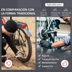 Soporte de Reparación Caballete de Bicicleta para Hogar con Altura Ajustable y Giratorio 100x66x180 cm Negro - Ogal.Es
