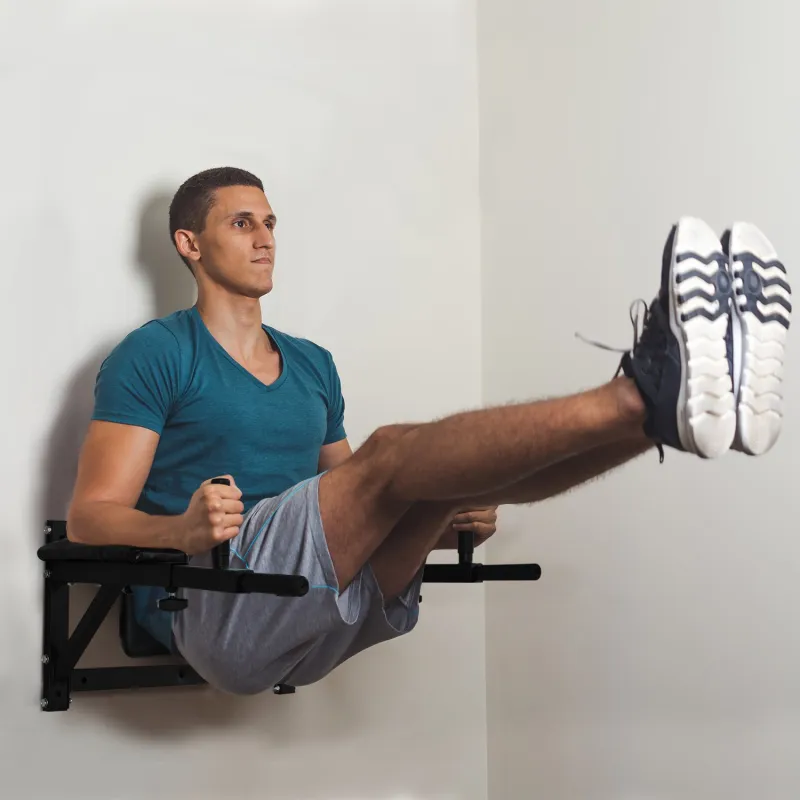 Barra de Musculación para Pared Estación de Fondos con Brazos Ajustables para hacer Dominadas Flexiones en Casa ... - Ogal.Es