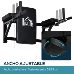 Barra de Musculación para Pared Estación de Fondos con Brazos Ajustables para hacer Dominadas Flexiones en Casa ... - Ogal.Es