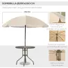 Conjunto de Muebles para Jardín con 4 Sillas 1 Mesa y 1 Parasol Texteline Aluminio y Poliéster Beige - Ogal.Es