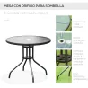 Conjunto de Muebles para Jardín con 4 Sillas 1 Mesa y 1 Parasol Texteline Aluminio y Poliéster Negro - Ogal.Es