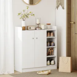 Zapatero Estrecho de 2 Puertas Zapatero Estrecho con Estantes Ajustables para 12 Pares de Zapatos para Pasillo E... - Ogal.Es