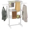 Tendedero Vertical Plegable Tendedero de Ropa con 6 Ruedas 2 Laterales Abatibles Estantes Ajustables y Marco de ... - Ogal.Es