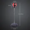 Saco de Boxeo de Pie Punching Ball con Altura Ajustable de 4 Niveles en 126-144 cm Base Rellenable de Agua o Are... - Ogal.Es