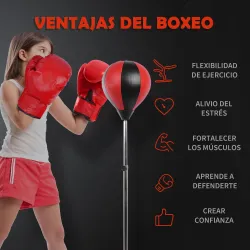 Saco de Boxeo de Pie Punching Ball con Altura Ajustable de 4 Niveles en 126-144 cm Base Rellenable de Agua o Are... - Ogal.Es