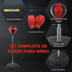 Saco de Boxeo de Pie Punching Ball con Altura Ajustable de 4 Niveles en 126-144 cm Base Rellenable de Agua o Are... - Ogal.Es