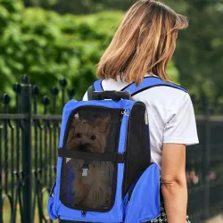Transportín 2 en 1 para Mascotas Mochila o Carrito de Viaje para Perro y Gato con 2 Ruedas con Asa retráctil de ... - Ogal.Es