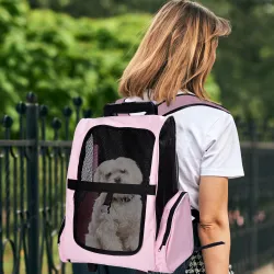 Transportín 2 en 1 para Mascotas Mochila o Carrito de Viaje para Perro y Gato con 2 Ruedas con Asa retráctil de ... - Ogal.Es