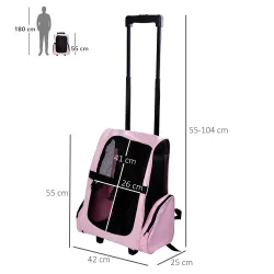 Transportín 2 en 1 para Mascotas Mochila o Carrito de Viaje para Perro y Gato con 2 Ruedas con Asa retráctil de ... - Ogal.Es