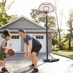 Canasta de Baloncesto con Altura Ajustable de 155-210 cm Base Rellenable y Ruedas para Exterior e Interior Multi... - Ogal.Es