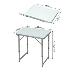 Mesa Plegable de Picnic como una maleta para playa camping 60x45x64cm Aluminio Altura Ajustable - Ogal.Es