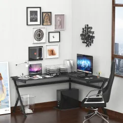 Mesa de Ordenador PC de Tabla de Madera Mesa Esquinera de Angulo para Oficina Dormitorio Hogar Escuela - Ogal.Es