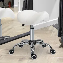 Taburete con Ruedas Taburete Giratoria con Altura Ajustable Taburete Cosmética Dentista Peluqueria 52x53x49-61cm... - Ogal.Es