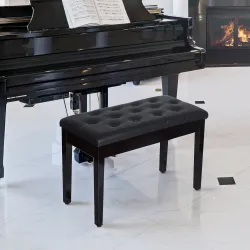 Taburete de Piano Banco de Teclado con Espacio de Almacenamiento Bajo del Asiento de Cuero Sintético 76x36x50 cm... - Ogal.Es