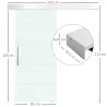 Puerta Corredera de Cristal 90x205 cm Puerta Corrediza Deslizante con Riel de Cristal de Seguridad Translúcido - Ogal.Es