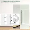 Puerta Corredera de Cristal 90x205 cm Puerta Corrediza Deslizante con Riel de Cristal de Seguridad Translúcido - Ogal.Es
