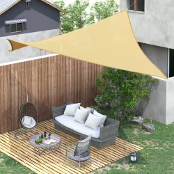 Toldo Vela Cuadrado 3x3 m Vela de Sombra para Jardín Patio Terraza HDPE Anti UV y Transpirable Color Arena - Ogal.Es