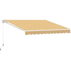 Toldo Manual Retráctil 300x250 cm, Toldo Exterior Terraza con Ángulo Ajustable, Brazo Articulado, Montaje a Pare... - Ogal.Es