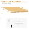Toldo Manual Retráctil 300x250 cm, Toldo Exterior Terraza con Ángulo Ajustable, Brazo Articulado, Montaje a Pare... - Ogal.Es