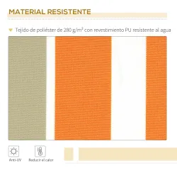 Toldo Manual Retráctil 300x250 cm, Toldo Exterior Terraza con Ángulo Ajustable, Brazo Articulado, Montaje a Pare... - Ogal.Es