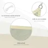 Toldo Vela Rectangular 4x3 m Vela de Sombra para Jardín Patio Terraza HDPE Anti UV y Transpirable Color Crema - Ogal.Es