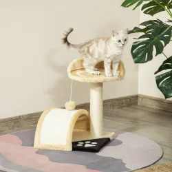 Árbol Rascador para Gatos Pequeños Altura 46 cm de 2 Niveles Árbol para Gatos con Poste Tablero para Rascar Plat... - Ogal.Es