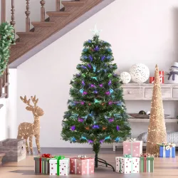Árbol de Navidad 120cm Artificial Árboles con 130 Luces LED múltiples Colores y Estrella Decorativa Brillante Ár... - Ogal.Es