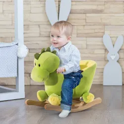 Balancín Infantil en Forma de Dinosaurio de Felpa para Bebés 18-36 Meses con Sonido Cinturón de Seguridad Manill... - Ogal.Es