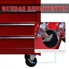 Carro caja de herramientas taller movil con 5 cajones 4 ruedas chapa de Acero Rojo - Ogal.Es
