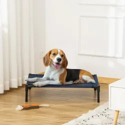 Cama Elevada para Perros Gatos Portátil Cama para Mascotas con Zona de Malla Transpirable y Tela Oxford para Int... - Ogal.Es