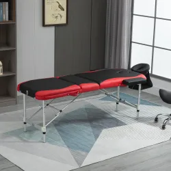 Camilla Masaje Plegable Camilla Estética Profesional de Aluminio de 3 Zonas con Respaldo Altura Ajustable 9 Nive... - Ogal.Es
