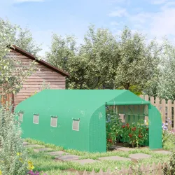 Invernadero Tipo Caseta de Jardín o Terraza 6x3x2 m para Cultivo de Plantas y Semillas Color Verde - Ogal.Es