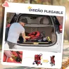 Carrito para Perros Pequeños con Toldo Ajustable Cesta de Almacenaje Portavasos y 2 Ruedas Universales 75x45x97 ... - Ogal.Es