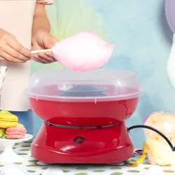 Máquina de Algodón de Azúcar de Uso doméstico de Polipropileno Acero Inox. y Aluminio 450W-550W 27x26x18 cm Rojo - Ogal.Es