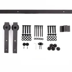 200 cm Herraje para Puerta Corredera de Madera Kit de Accesorios Guía de Riel con Tornillos Carga Máx. 90 kg Ace... - Ogal.Es